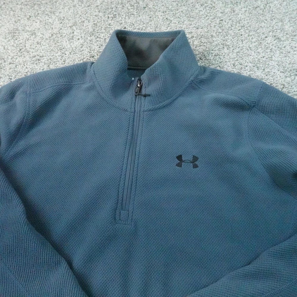 Under‎ Armour Pullover Mens XL Blue ColdGear 1/4 Zip Fleece Long Sleeve Thermal